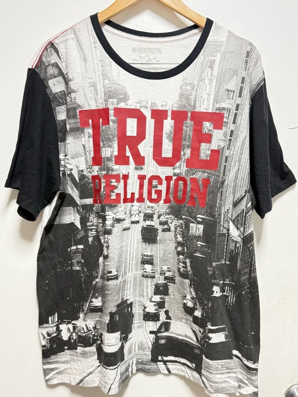 True Religion Black, White & Red Graphic Short-Sleeve Tee
